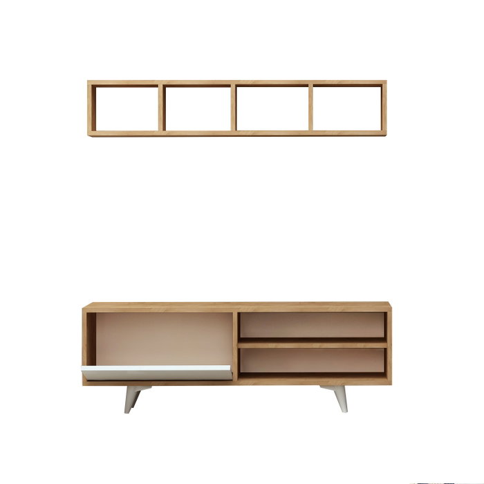 Hanah Home Mueble de TV Duku Roble y Blanco